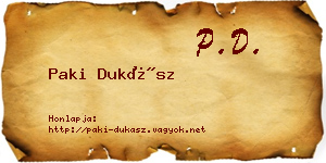 Paki Dukász névjegykártya